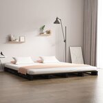 vidaXL Lit de palette noir 120x200 cm bois de pin massif