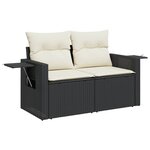 vidaXL Salon de jardin 4 Pièces avec coussins noir résine tressée