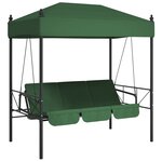 vidaXL Balancelle de jardin avec auvent vert acier