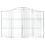 vidaXL Paniers à gabions arqués 25 Pièces 200x30x120/140 cm Fer galvanisé
