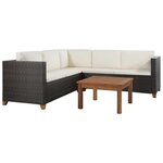 Salon de jardin meuble d'extérieur ensemble de mobilier 4 pièces avec coussins résine tressée marron 02_0016192