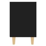 vidaXL Tables de chevet avec pieds en bois 2 Pièces Noir 40x30x50 cm