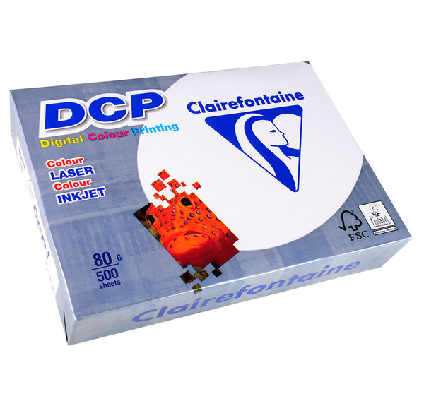 Ramette 500 Feuilles Papier DCP 80g A4 210x297 mm Certifié FSC Blanc CLAIREFONTAINE