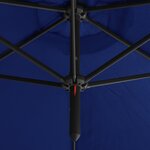 vidaXL Parasol de jardin double avec mât en acier bleu azuré 600 cm