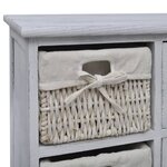 vidaXL Armoire en bois 3 paniers gauches en tissage Blanc