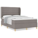 Lit à ressort vidaXL avec matelas en taupe  160x200 cm  tissu