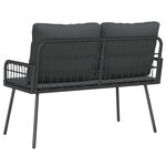 Banc de jardin vidaXL Noir 114x64x78 cm Poly Rattan