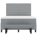 vidaXL Lit à ressort avec matelas et banc gris clair 140x200 cm tissu