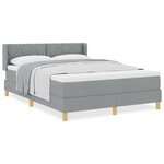 lit à ressort vidaXL avec matelas gris clair 140x200 cm en tissu