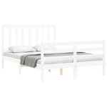 vidaXL Cadre de lit sans matelas blanc 140x200 cm bois de pin massif