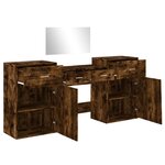 vidaXL Ensemble de coiffeuse 4 Pièces chêne fumé bois d'ingénierie