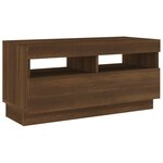 vidaXL Meuble TV avec lumières LED chêne marron 80x35x40 cm