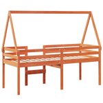 vidaXL Lit haut avec toit cire marron 90x190 cm bois de pin massif
