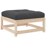 vidaXL Repose-pied de jardin avec coussin bois de pin massif