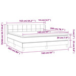 vidaXL Sommier à lattes de lit avec matelas Gris clair 160x200cm Tissu