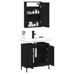 vidaXL Ensemble de meubles salle de bain 2 Pièces noir bois d'ingénierie