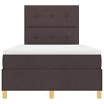 vidaXL Lit avec sommier et matelas marron foncé petit double en tissu
