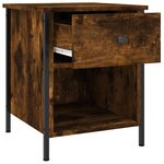 vidaXL Table de chevet chêne fumé 40x42x50 cm bois d'ingénierie