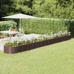 vidaXL Lit surélevé de jardin Acier enduit de poudre marron