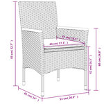 vidaXL Ensemble à manger de jardin et coussins 9 Pièces gris rotin verre