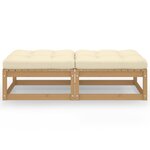 vidaXL Repose-pieds de jardin avec coussins lot de 2 Bois pin solide