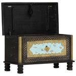 vidaXL Coffre de rangement Noir 80x40x45 cm Bois de manguier massif