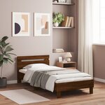 vidaXL Cadre de lit sans matelas avec tête de lit 100x200 cm