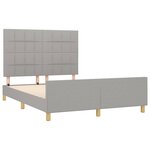 vidaXL Cadre de lit avec tête de lit Gris clair 140x190 cm Tissu