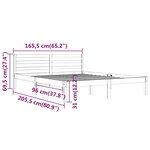 vidaXL Cadre de lit sans matelas bois de pin massif 160x200 cm blanc