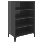vidaXL Buffet Gris brillant 57x35x90 cm Aggloméré