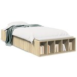 vidaXL Cadre de lit chêne sonoma 90x200 cm bois d'ingénierie