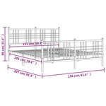 vidaXL Cadre de lit métal sans matelas avec pied de lit noir 150x200cm