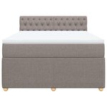 vidaXL Sommier à lattes de lit avec matelas Taupe 160x200 cm Tissu