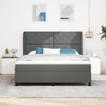 Lit Box Spring vidaXL avec matelas en gris foncé  180x200 cm en tissu