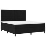 vidaXL Lit box spring avec matelas et LED noir 180x200 cm tissu