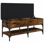 vidaXL Banc à chaussures chêne fumé 102x42x45 cm bois d'ingénierie