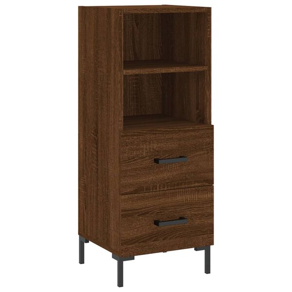 vidaXL Buffet Chêne marron 34 5x34x90 cm Bois d'ingénierie