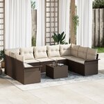 vidaXL Ensemble de 9 pièces de canapé de jardin avec coussins Gris Poly Rotin