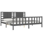 vidaXL Cadre de lit sans matelas gris 200x200 cm bois massif de pin