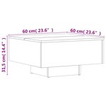 vidaXL Table basse chêne sonoma 60x60x31 5 cm bois d'ingénierie