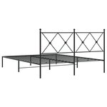 vidaXL Cadre de lit métal avec tête de lit noir 160x200 cm