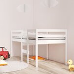 vidaXL Lit haut sans matelas blanc 90x190 cm bois de pin massif