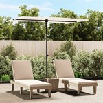 vidaXL Parasol de jardin avec mât en aluminium 2x1 5 m Blanc sable