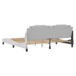 vidaXL Cadre de lit avec lumières LED blanc 200x200 cm similicuir