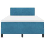 vidaXL Lit à ressorts avec matelas & LED Bleu foncé 120x190 cm Velours