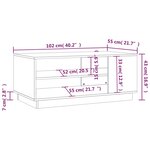 vidaXL Table basse chêne marron 102x55x43 cm bois d'ingénierie