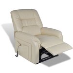 vidaXL Fauteuil inclinable TV Beige Similicuir