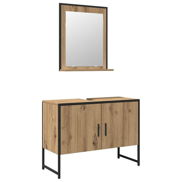 vidaXL Ensemble de meubles de salle de bain 2 pièces en chêne artisanal en bois moteur