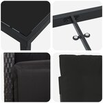 Ensemble de salle à manger jardin 5 pièces avec coussins en poly rotin noir