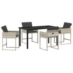 vidaXL Ensemble de salle à manger de jardin 5 pièces avec coussins en rattan poly gris clair